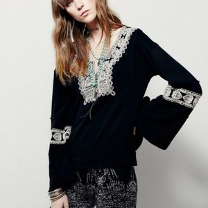 Free People Tiger Santa Maria Embroidered Sweater
